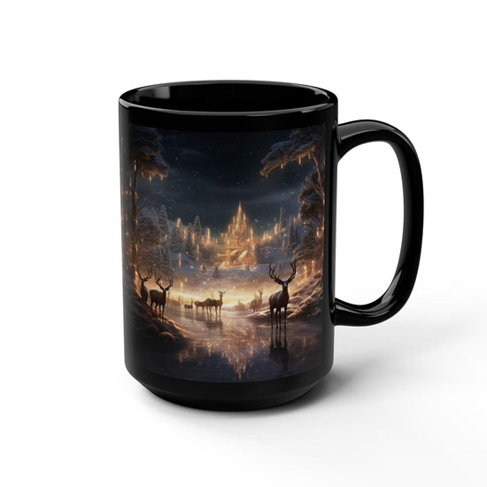 Holiday Reindeer Mug, Christmas Gift, Kitchen Decor, 15oz Coffee Cup, Tea Mug, Hot Chocolate, Home Decor