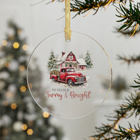 Charming Acrylic Country Style Farm House Ornament - Perfect for Rustic Home Decor & Gifting!