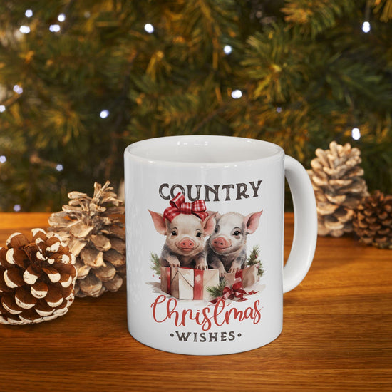 Animal Farm Ceramic Mug, Farmers Mug, Holiday Novelty Mug, Hot Coffee Cup, Xmas Gift Mug, 11oz or 15oz Size