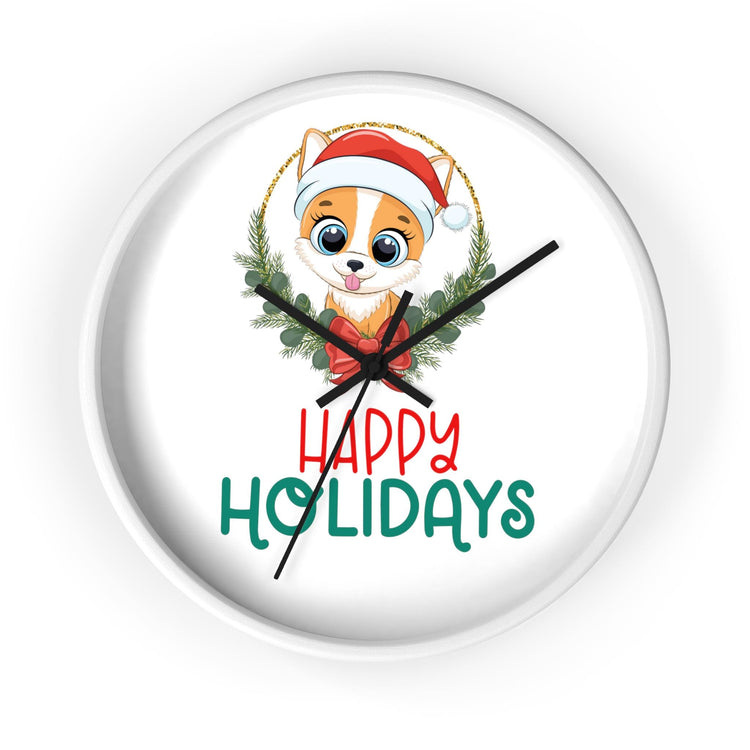 Holiday Santa Pet Wall Clock, Kitchen Clock, Xmas Gift, Best Gift, Colleague Gift, Gift for Veterinarian