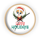 Holiday Santa Pet Wall Clock, Kitchen Clock, Xmas Gift, Best Gift, Colleague Gift, Gift for Veterinarian