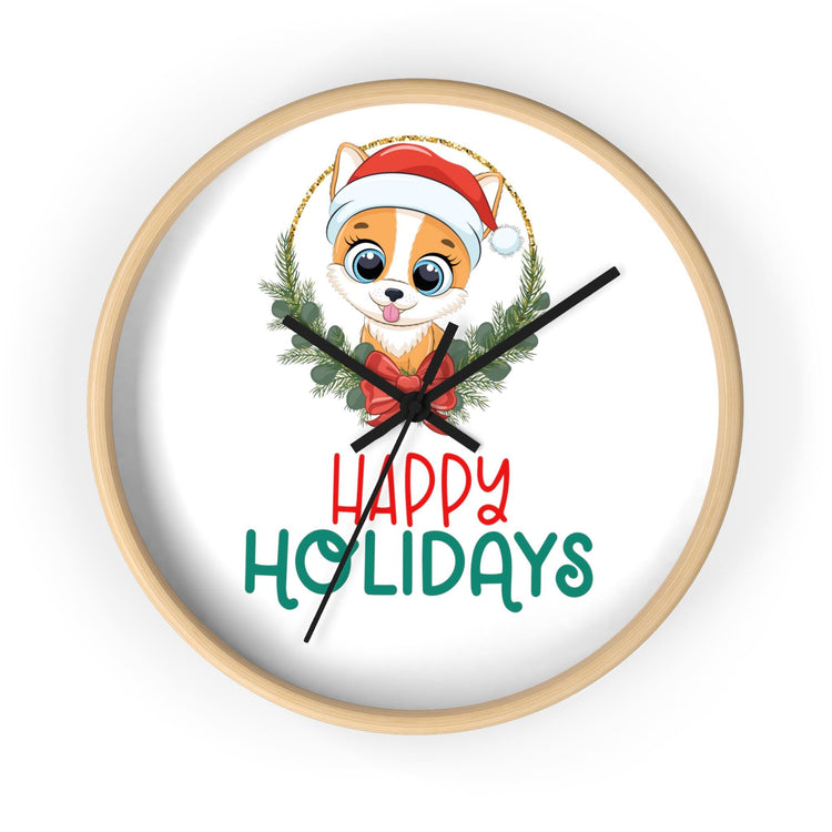 Holiday Santa Pet Wall Clock, Kitchen Clock, Xmas Gift, Best Gift, Colleague Gift, Gift for Veterinarian