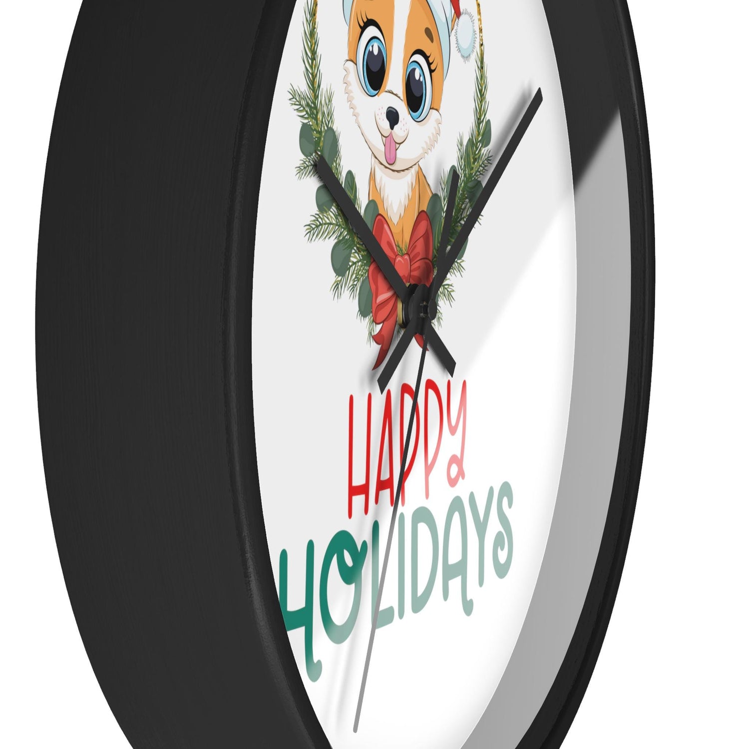 Holiday Santa Pet Wall Clock, Kitchen Clock, Xmas Gift, Best Gift, Colleague Gift, Gift for Veterinarian