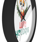Holiday Santa Pet Wall Clock, Kitchen Clock, Xmas Gift, Best Gift, Colleague Gift, Gift for Veterinarian
