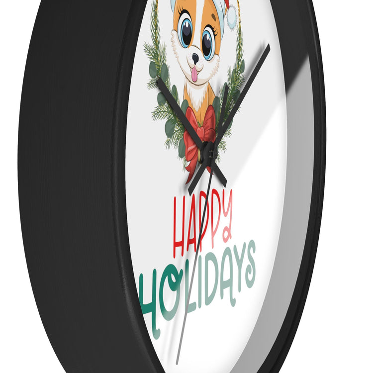 Holiday Santa Pet Wall Clock, Kitchen Clock, Xmas Gift, Best Gift, Colleague Gift, Gift for Veterinarian