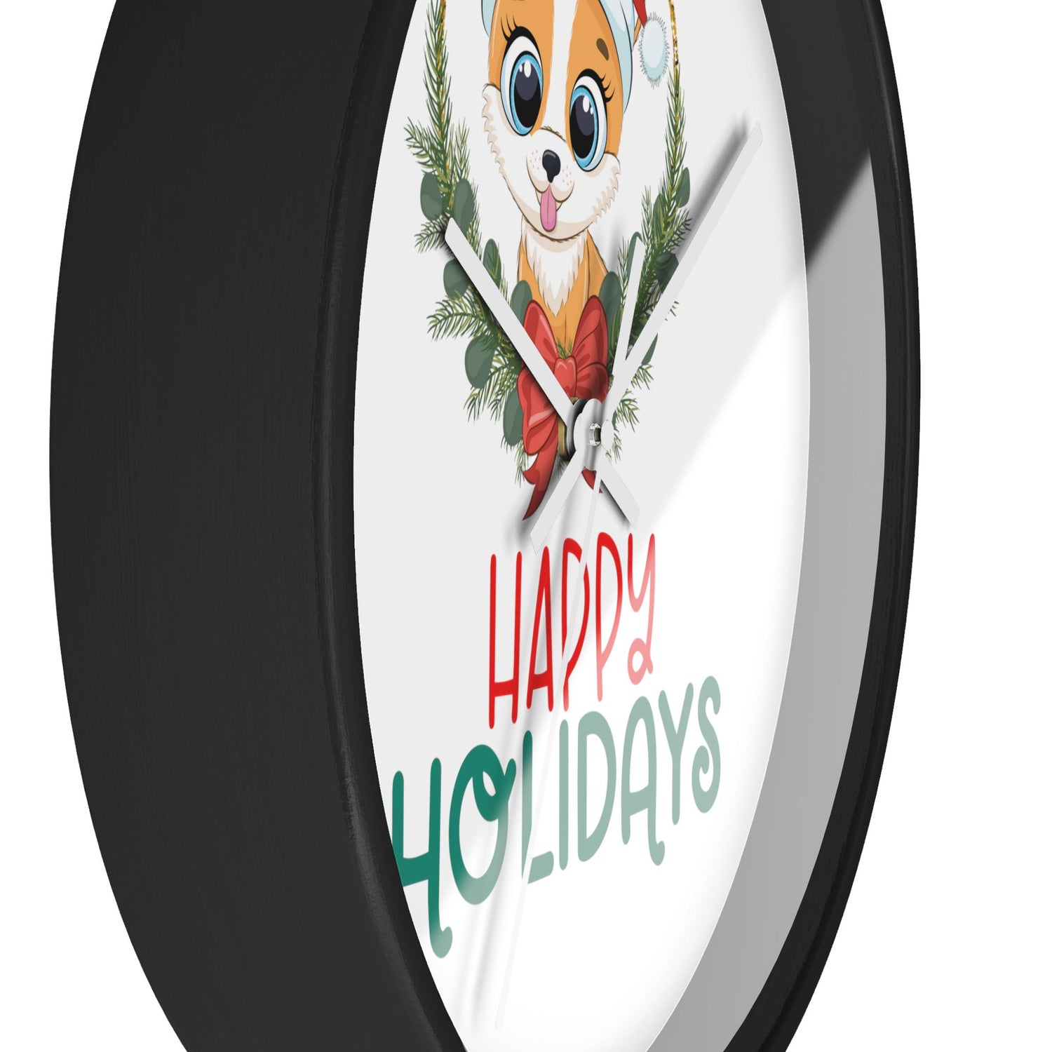 Holiday Santa Pet Wall Clock, Kitchen Clock, Xmas Gift, Best Gift, Colleague Gift, Gift for Veterinarian