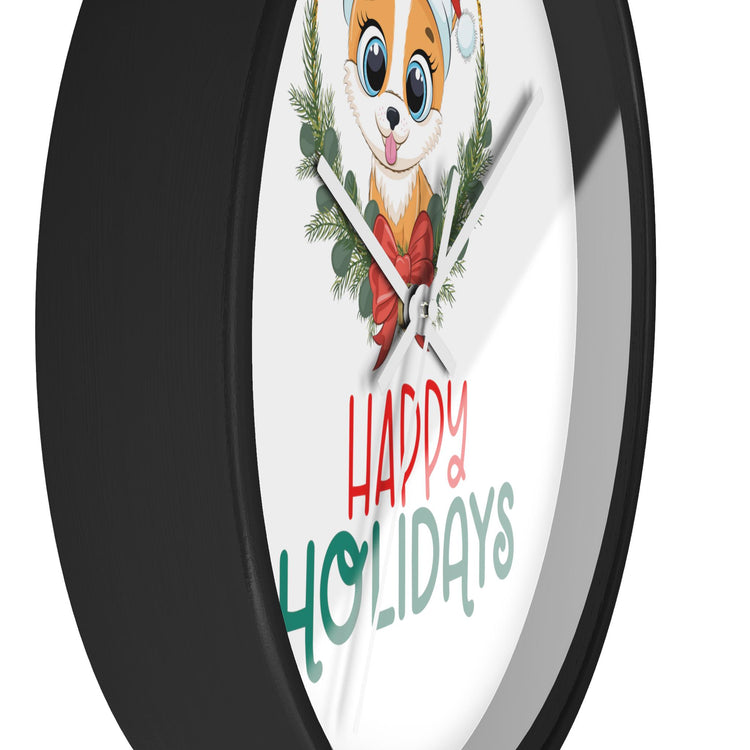 Holiday Santa Pet Wall Clock, Kitchen Clock, Xmas Gift, Best Gift, Colleague Gift, Gift for Veterinarian