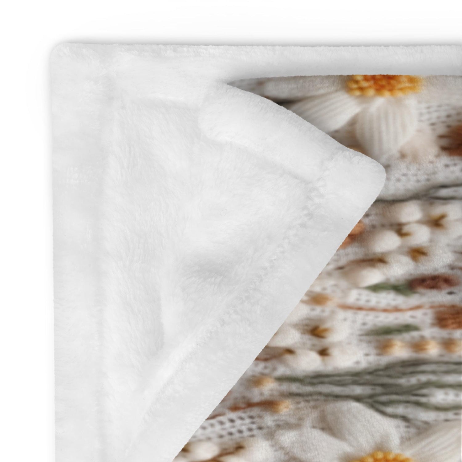 Chic Floral Crochet Throw Blanket - Stylish Fall All-Over 3D crotchet Print for Cozy Living Spaces