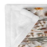 Chic Floral Crochet Throw Blanket - Stylish Fall All-Over 3D crotchet Print for Cozy Living Spaces