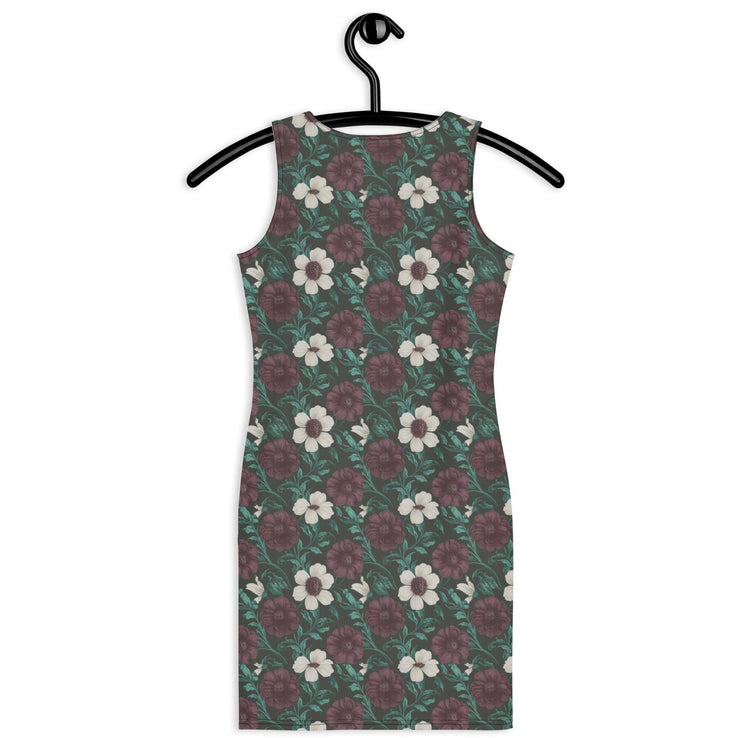 Floral All-Over Print Bodycon Dress | Fall Fashion | Elegant Floral above knee Dress | Trendy Party Outfit