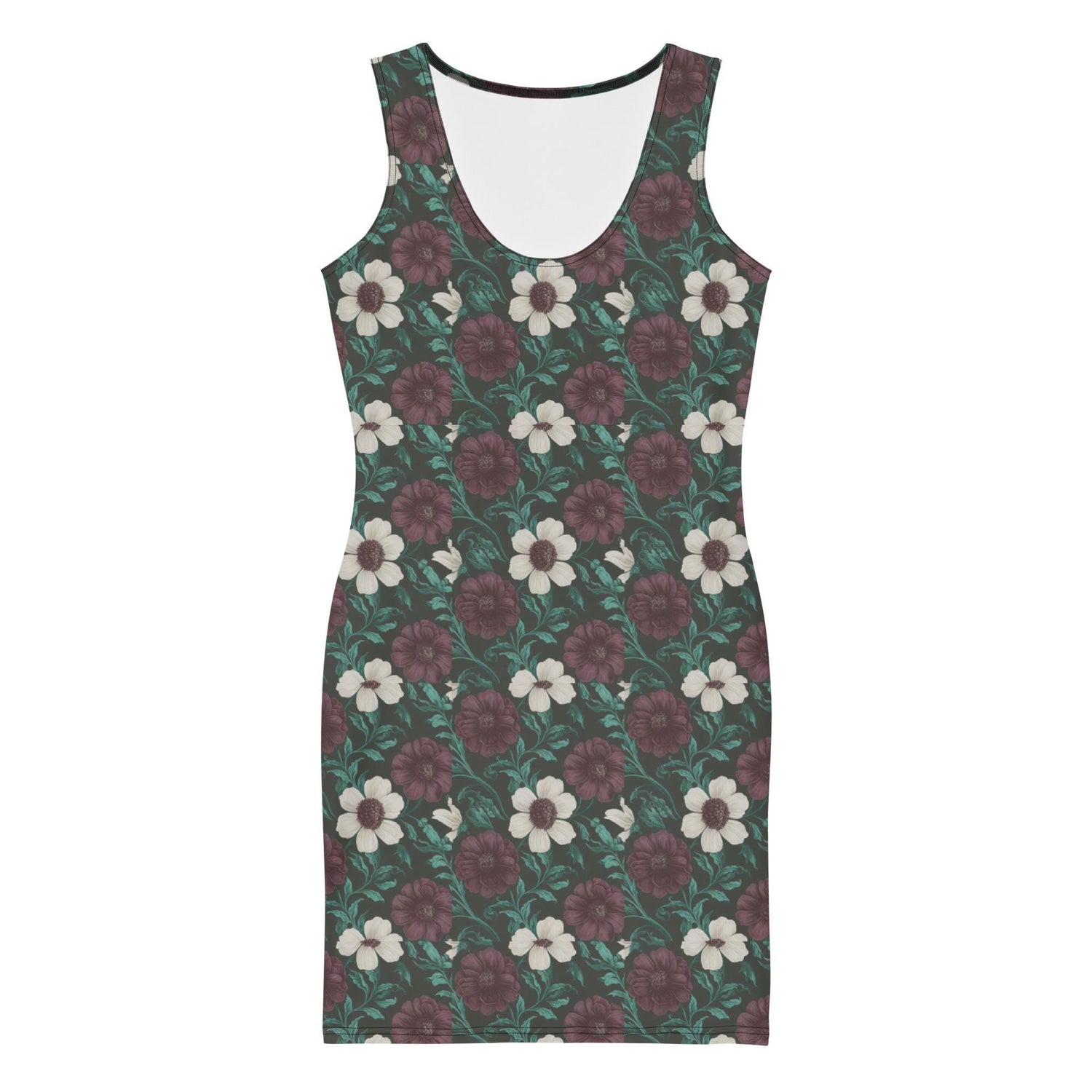 Floral All-Over Print Bodycon Dress | Fall Fashion | Elegant Floral above knee Dress | Trendy Party Outfit