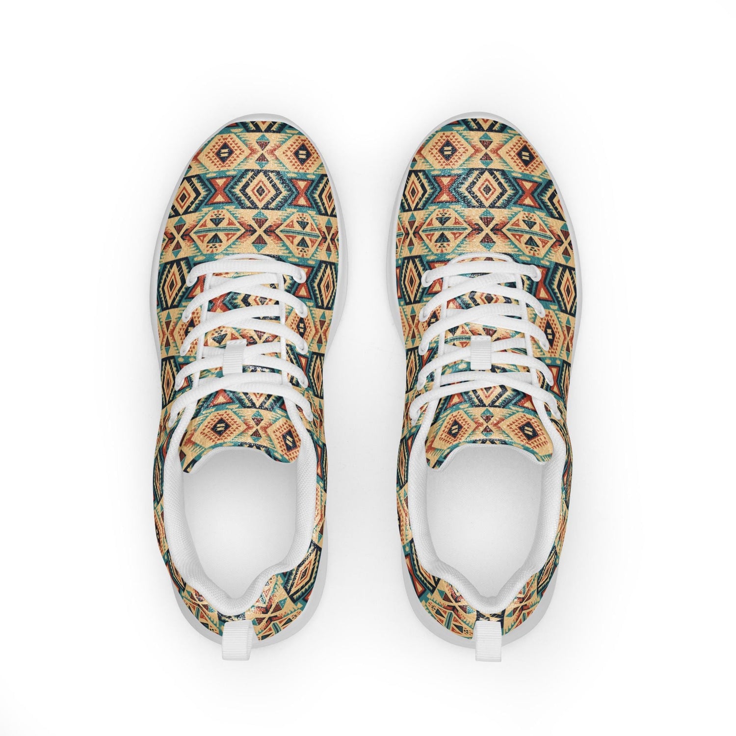 Men’s colorful western pattern athletic shoes all over print stylish comfy walking gym casual wear soft fabric shoe