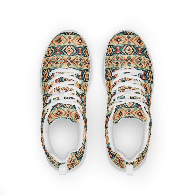 Men’s colorful western pattern athletic shoes all over print stylish comfy walking gym casual wear soft fabric shoe