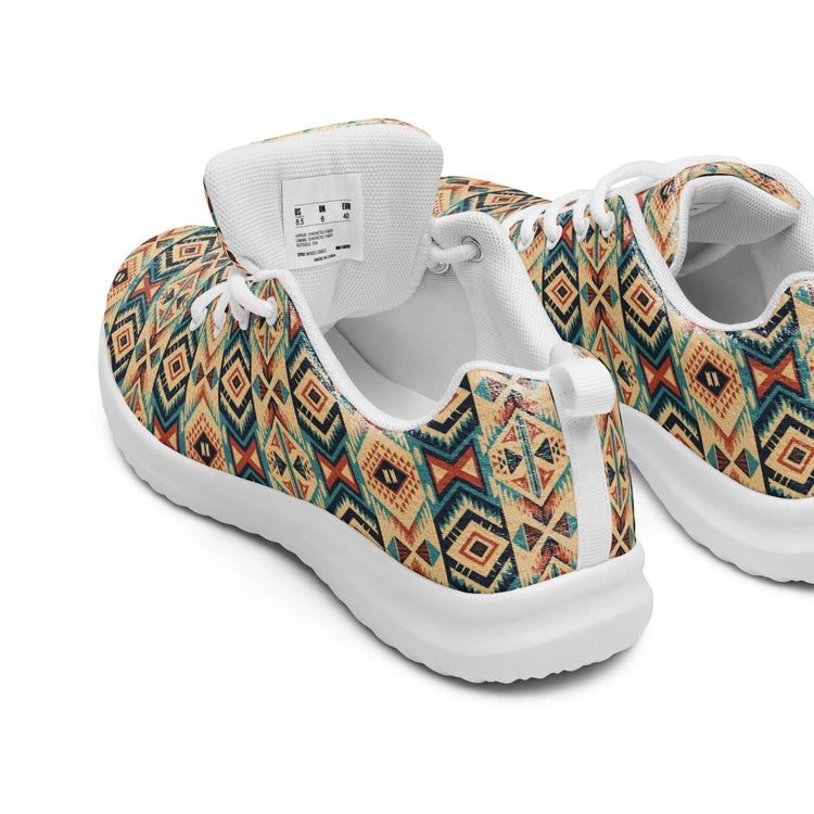 Men’s colorful western pattern athletic shoes all over print stylish comfy walking gym casual wear soft fabric shoe