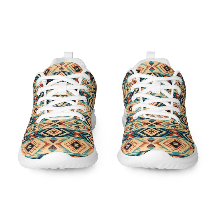Men’s colorful western pattern athletic shoes all over print stylish comfy walking gym casual wear soft fabric shoe