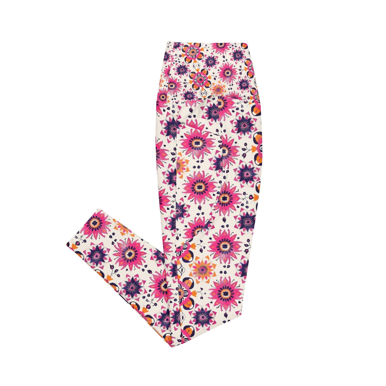 Vibrant All-Over Print Leggings for Women with Pockets - Stylish & Comfortable Design