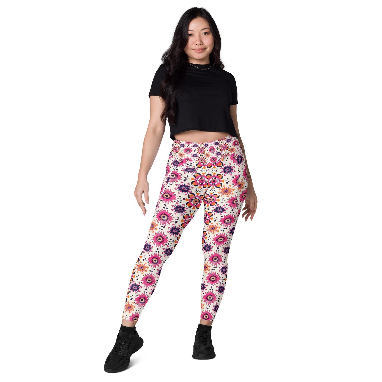 Vibrant All-Over Print Leggings for Women with Pockets - Stylish & Comfortable Design