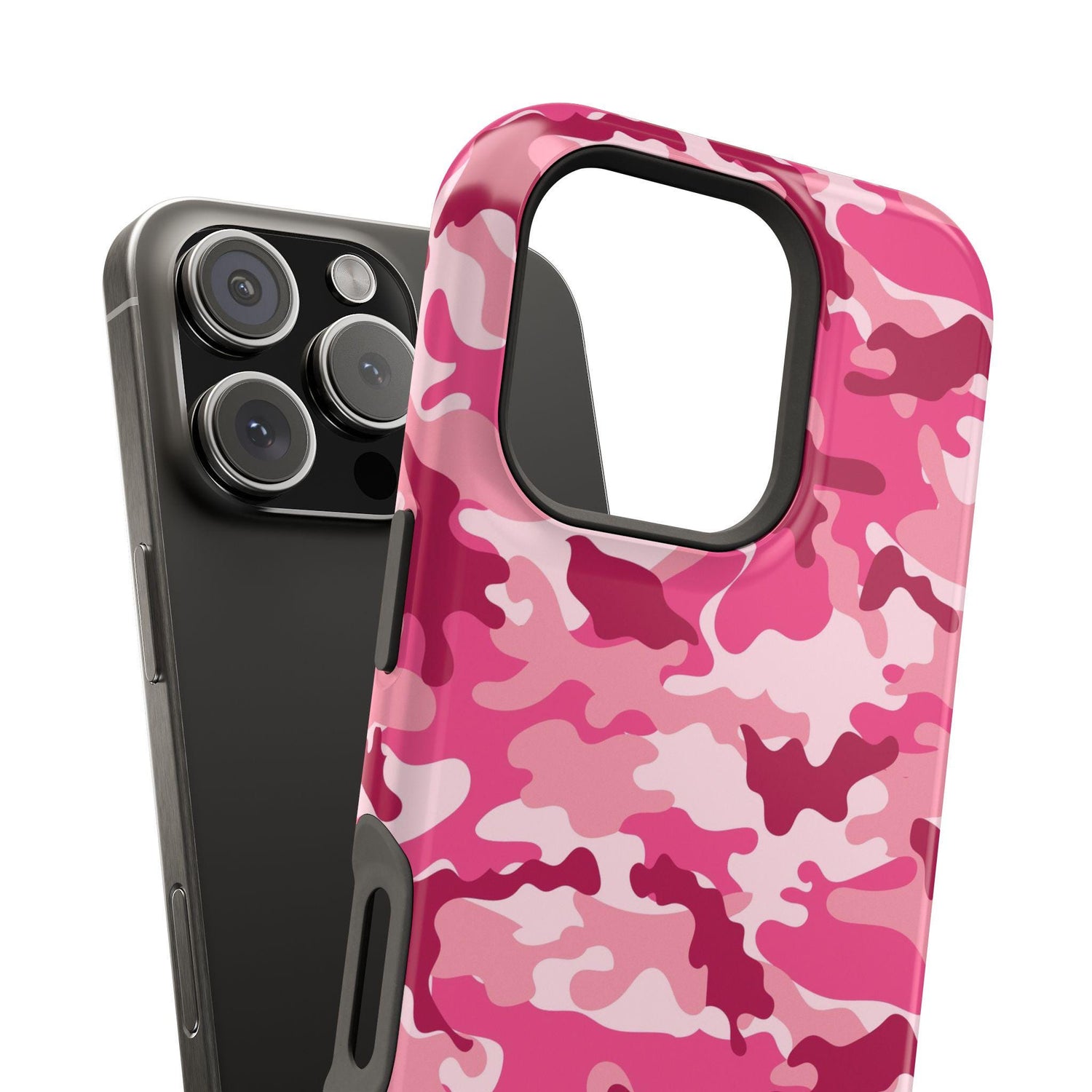 Pink Camo Impact-Resistant Phone Case, Trendy Phone Accessory, Gift for Her, Stylish Protection, Durable Case for Teens and Adults