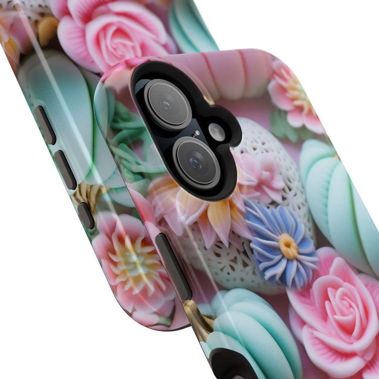 Floral Impact-Resistant IPhone Case, 3D Colorful Phone Cover, Cute Phone Accessory, Gift for Her, Spring Phone Case, Unique Design