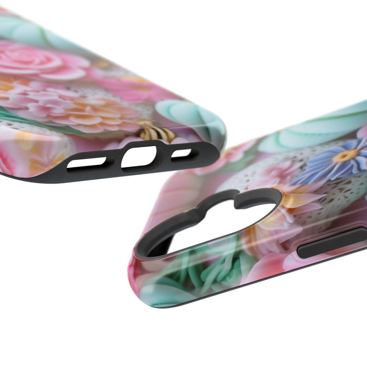 Floral Impact-Resistant IPhone Case, 3D Colorful Phone Cover, Cute Phone Accessory, Gift for Her, Spring Phone Case, Unique Design