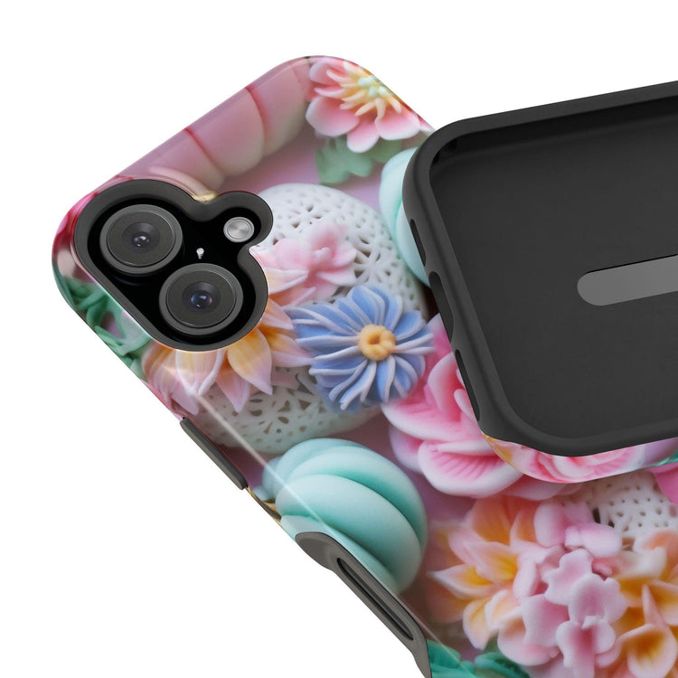 Floral Impact-Resistant IPhone Case, 3D Colorful Phone Cover, Cute Phone Accessory, Gift for Her, Spring Phone Case, Unique Design