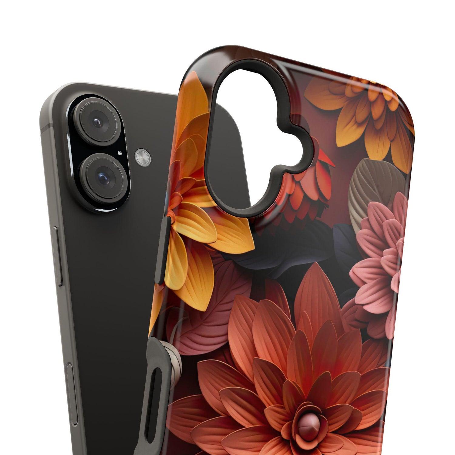 Floral Impact-Resistant IPhone Case, Boho Chic Design, Gift for Her, Durable Phone Cover, Floral Decor Case, Smartphone Accessories