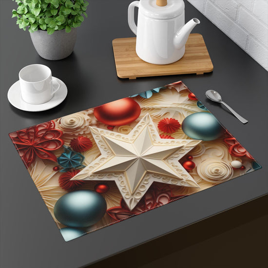 Festive Star Placemats - Holiday Table Decor, Christmas Dinner, Seasonal Table Setting, Gift for Hosts, Family Gatherings, Winter