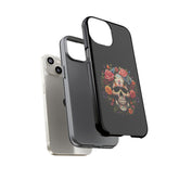 Vibrant Floral Day of the Dead iPhone & Samsung Case | Colorful Dia de los Muertos Design | Classic Black Background