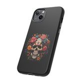 Vibrant Floral Day of the Dead iPhone & Samsung Case | Colorful Dia de los Muertos Design | Classic Black Background
