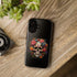 Vibrant Floral Day of the Dead iPhone & Samsung Case | Colorful Dia de los Muertos Design | Classic Black Background