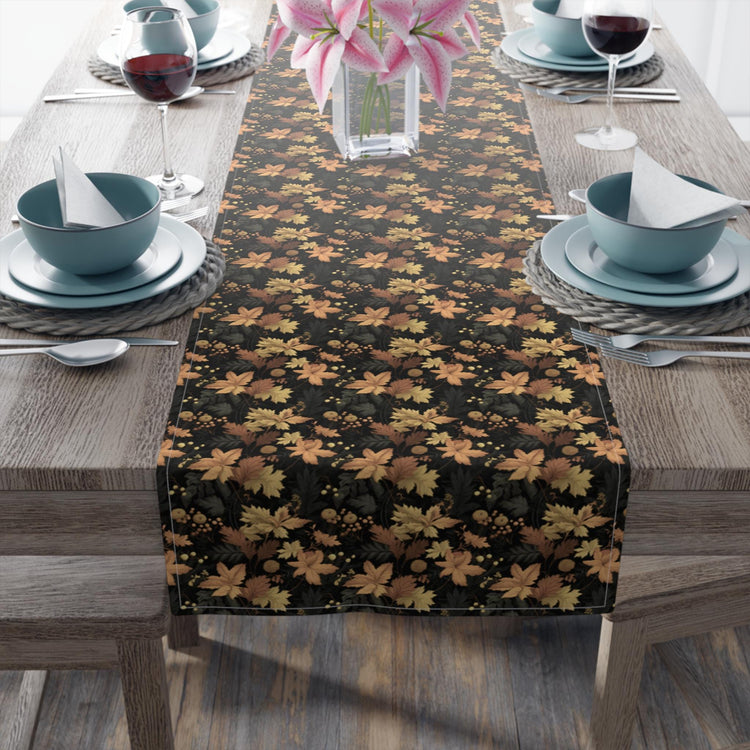 Floral Table Runner - Stylish Cotton Poly Autumn Decor for Dining, Elegant Home Accents, Perfect Thanksgiving and Holiday Gatherings, Unique