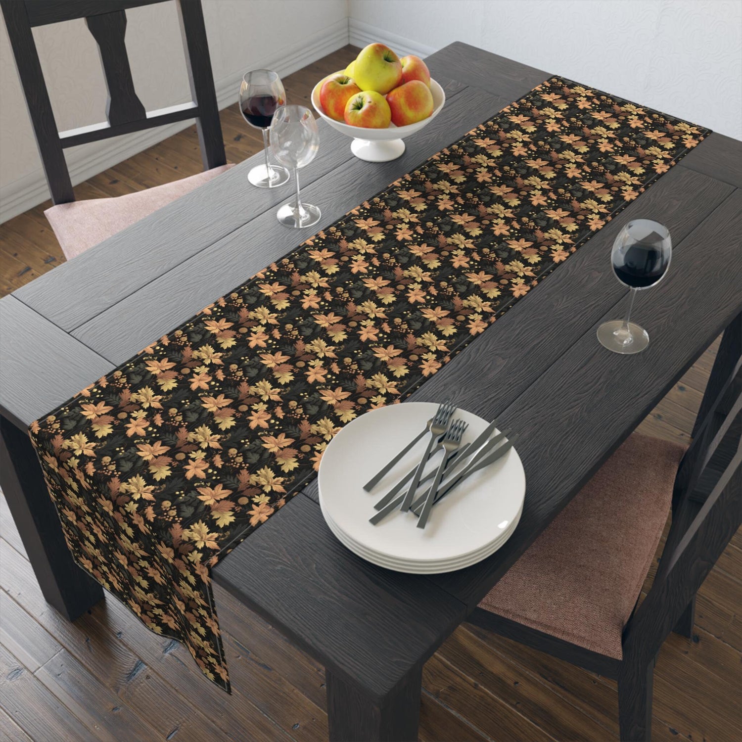 Floral Table Runner - Stylish Cotton Poly Autumn Decor for Dining, Elegant Home Accents, Perfect Thanksgiving and Holiday Gatherings, Unique