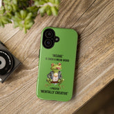 Tough Cases, Green Iphone14 case, Green Iphone 15 case, Humorous sturdy phone cover, Green Frog phone art, Silly gift cell phone