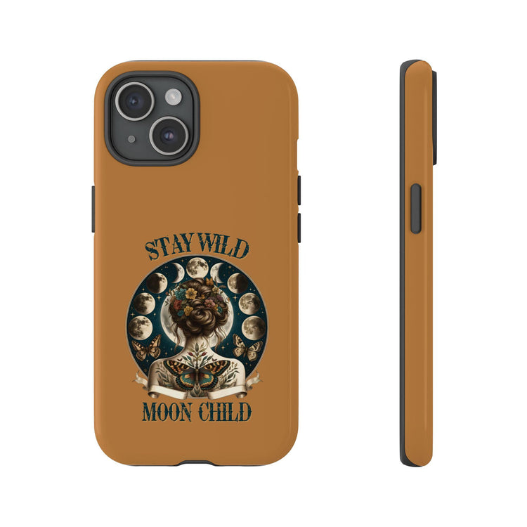 Tough Cases, Stay Wild Moon Child hard cover Iphone Shell, Celestial Spiritual Divine Heavenly cell phone decor