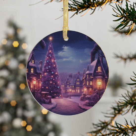 Acrylic Ornaments, Purple Xmas Holiday Tree Decorations, Room Decor, Living Room Art, Fancy Colorful Ornaments
