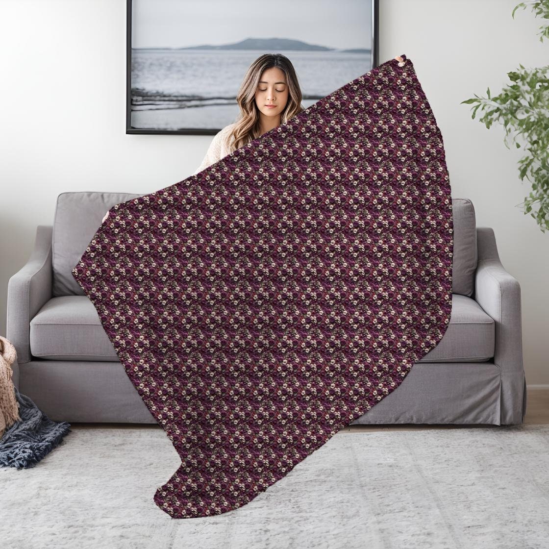 Cozy Velveteen Plush Blanket - Soft Floral Throw for Home, Decor, Gift, Nursery, Cozy Evenings