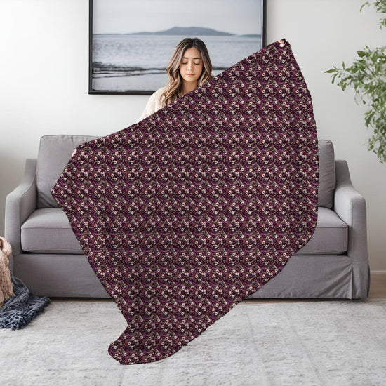 Cozy Velveteen Plush Blanket - Soft Floral Throw for Home, Decor, Gift, Nursery, Cozy Evenings