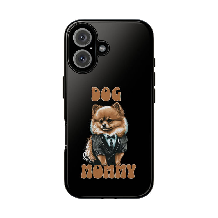 Tough Cases, Dog Mommy, Strong Sturdy Iphone case, Animal Print Design, Black phone case cover, Dog Owner gift