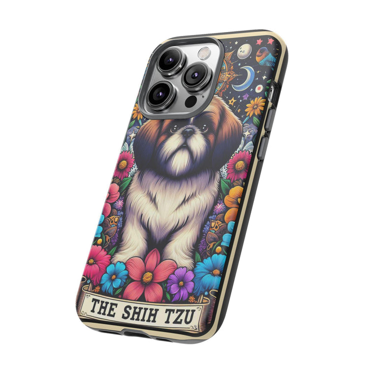 Tough Cases, Shih Tzu Celestial Tarot Card iPhone 16/15 Cover, Dog Pet Design, Protective Phone Accessories, Unique Gifts, Phone Shell