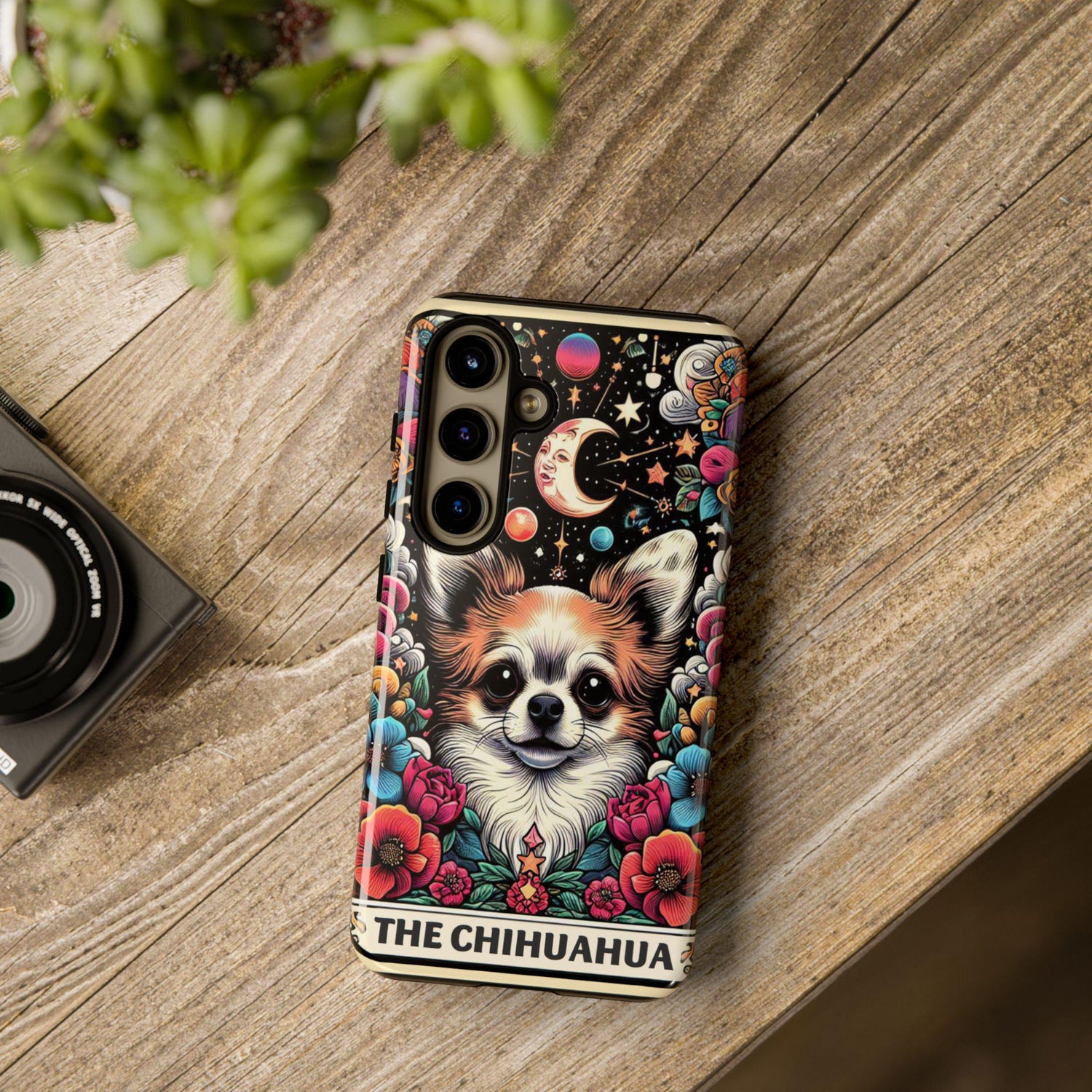Tough Cases, Samsung Galaxy Phone Case, Android Everyday phone cover, Chihuahua pet portrait, colorful dog print, customized personal gift