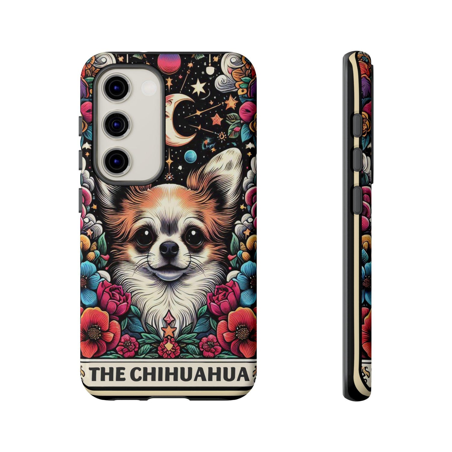 Samsung Tough Cases, Chihuahua Pet Portrait Phone Cover, Android Everyday Cover, Colorful Dog Print, Customized Personal Gift. Gift for Dog