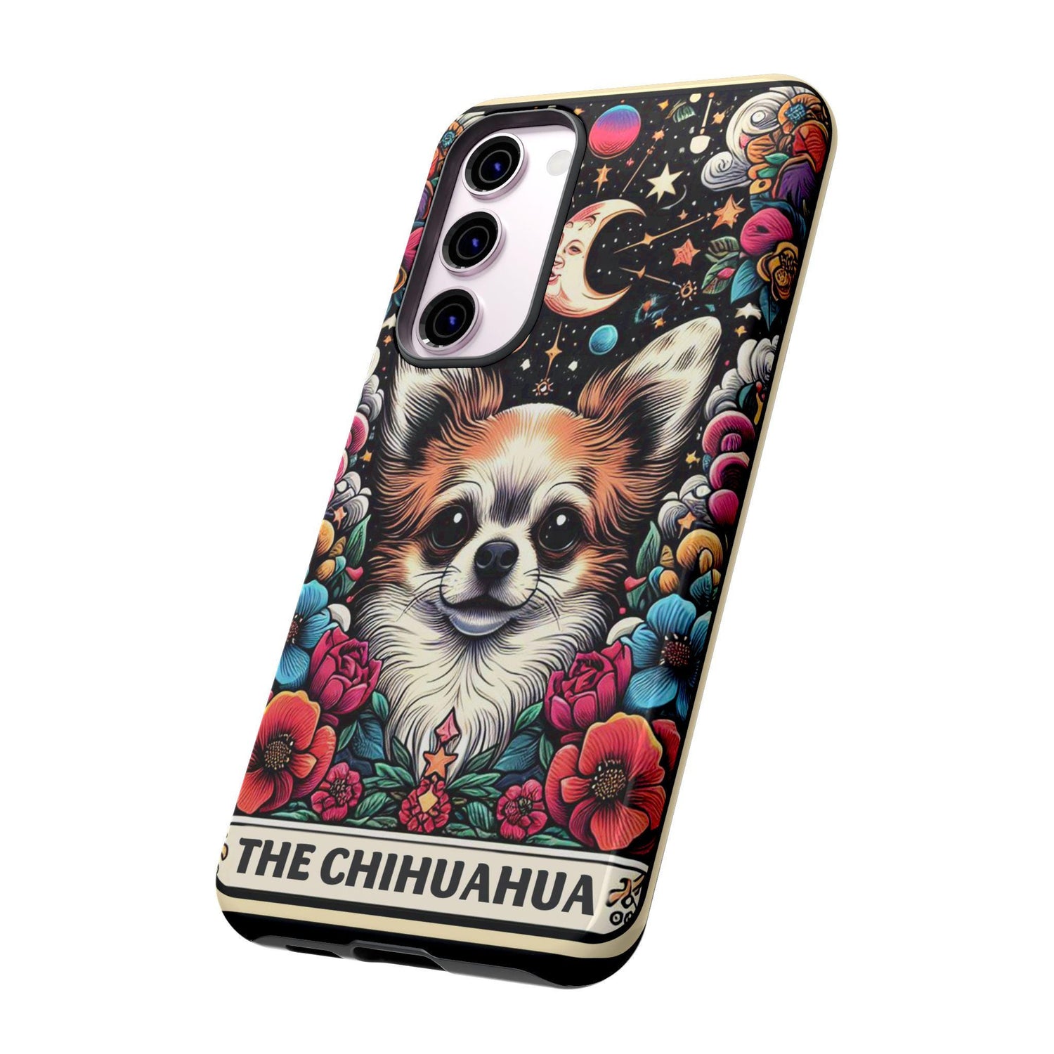 Samsung Tough Cases, Chihuahua Pet Portrait Phone Cover, Android Everyday Cover, Colorful Dog Print, Customized Personal Gift. Gift for Dog