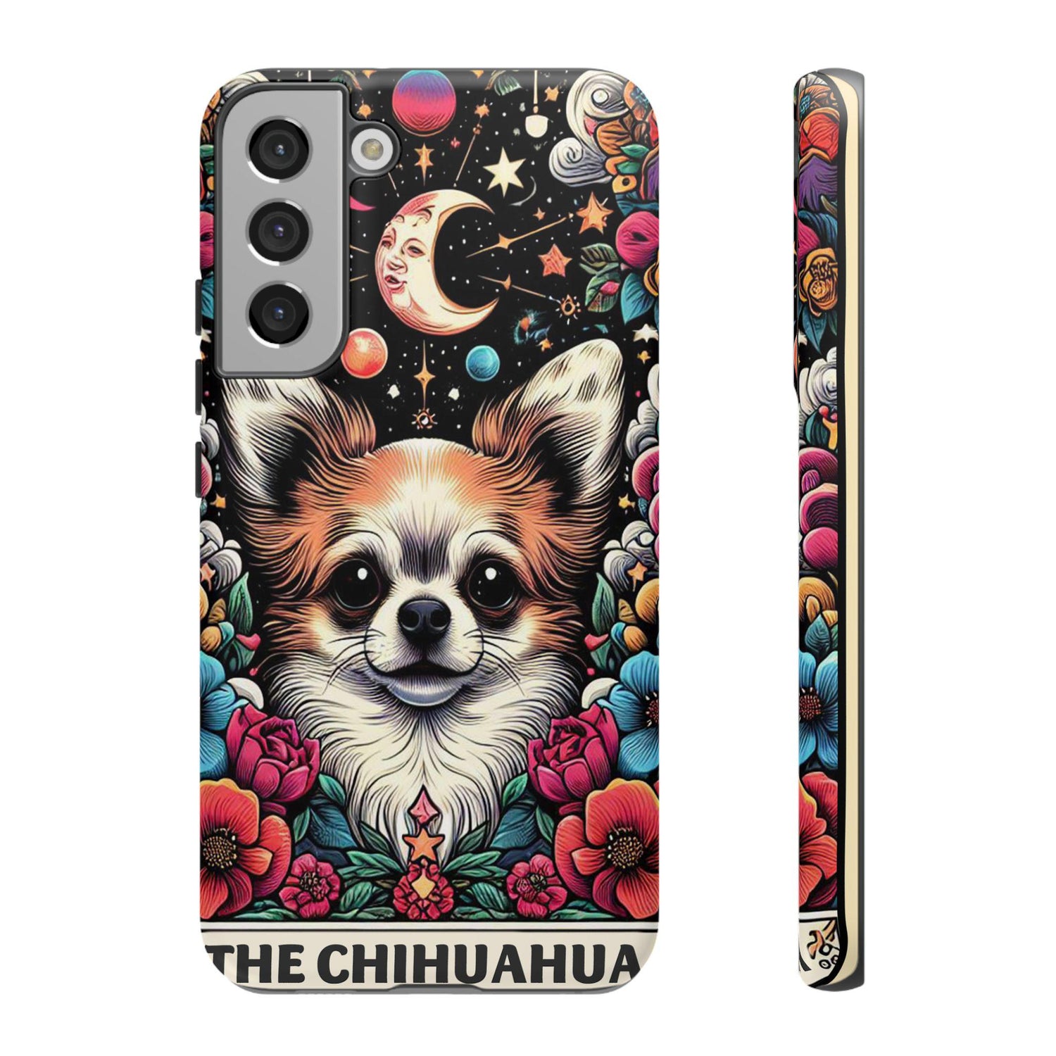Samsung Tough Cases, Chihuahua Pet Portrait Phone Cover, Android Everyday Cover, Colorful Dog Print, Customized Personal Gift. Gift for Dog