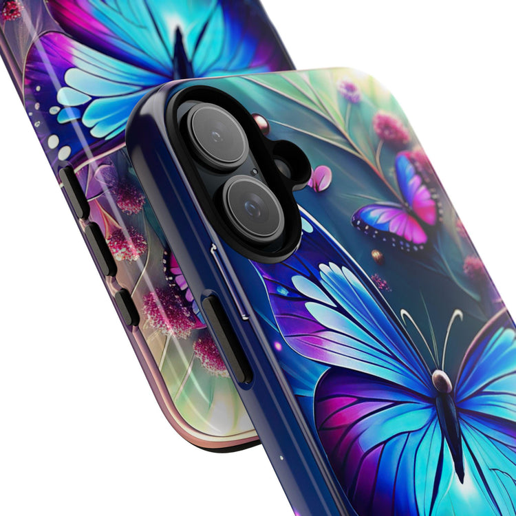 Phone Case, Tough Cases, Vibrant Butterfly Print, Iphone 16/15/13 Mini, Hard Cover, Everyday Protection, Colorful Case, Sturdy Phone Case