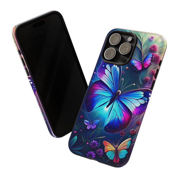 Phone Case, Tough Cases, Vibrant Butterfly Print, Iphone 16/15/13 Mini, Hard Cover, Everyday Protection, Colorful Case, Sturdy Phone Case