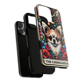 Tough Cases, Iphone 15 cute dog celestial Tarot Card hard shell cover, Iphone 14 stylish decor, Chihuahua dog portrait, cute pet portrait