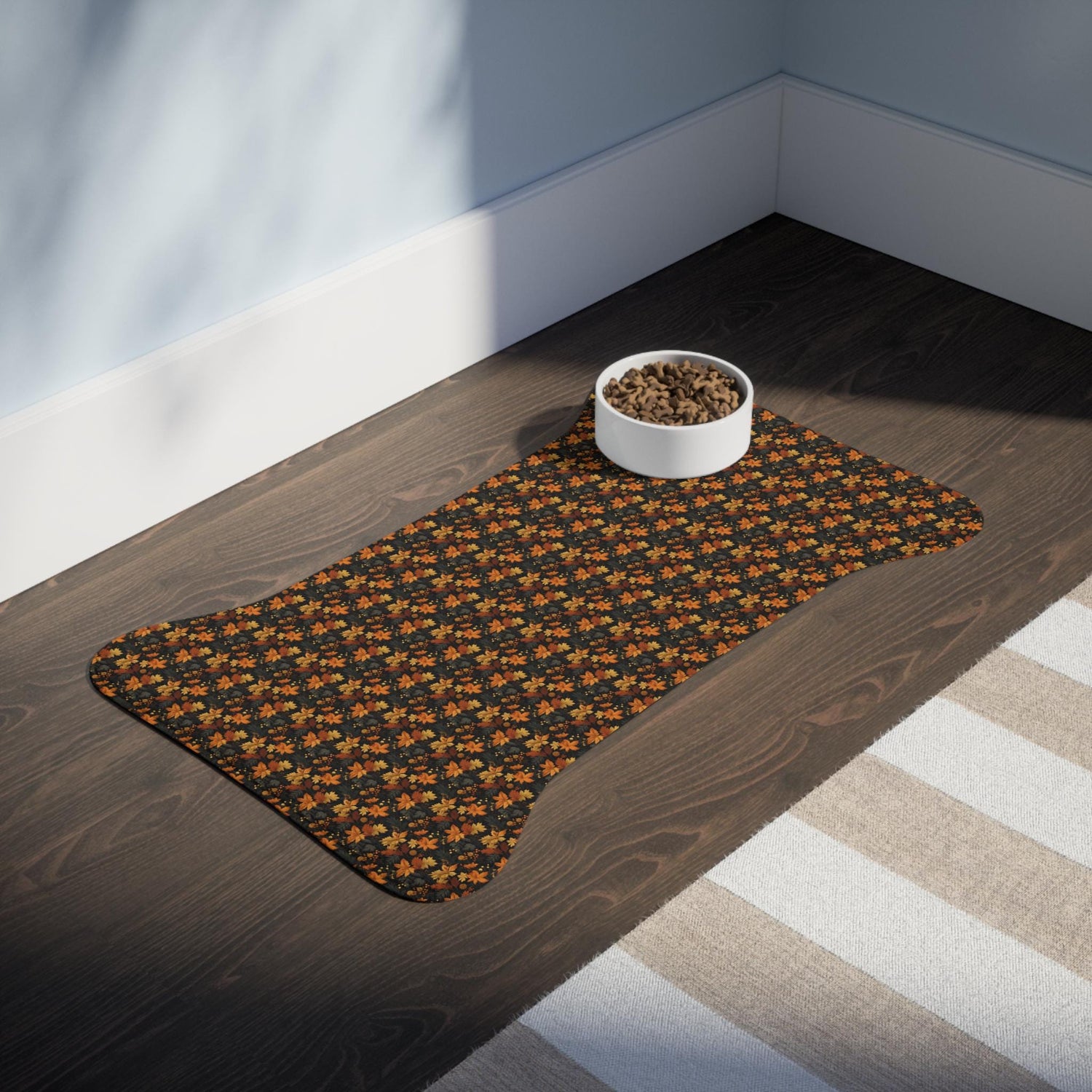 Autumn Floral Pet Feeding Mats - Perfect for Dog & Cat Lovers, Fall Decor, Pet Supplies, Home Essentials, Gifts for Pet Owners