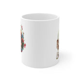 Floral Skull Mug - Artistic Coffee Cup for Floral Lovers, Unique Gift, Home Décor, Halloween Decoration, Custom Drinkware The Aurora Touch