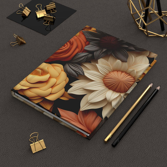 Floral Hardcover Journal - Elegant Writing Notebook, Gift for Writers, Floral Decor, Daily Planner, Sketchbook