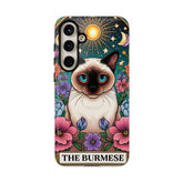 Animal Print Samsung Galaxy Tough Case, Burmese Cat Portrait Phone Cover, Kitty Tarot Card, Phone Accessories, Custom Phone Cases